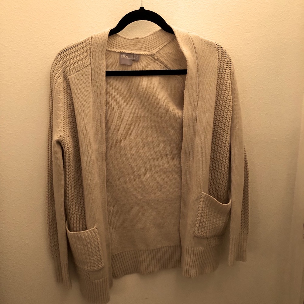 Cream knit cardigan ASOS